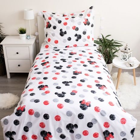 Minnie Mickey Mouse Bettwäsche 140x200 cm + 70x90 cm, 100% Baumwolle
