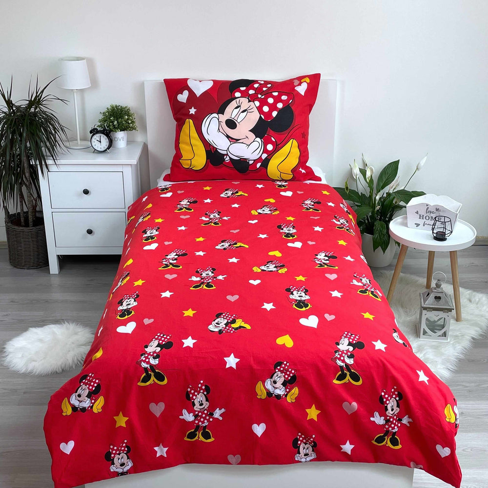Bettwäsche Minnie Mouse Rot 140x200 cm + 70x90 cm