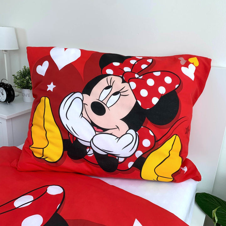 Bettwäsche Minnie Mouse Rot 140x200 cm + 70x90 cm