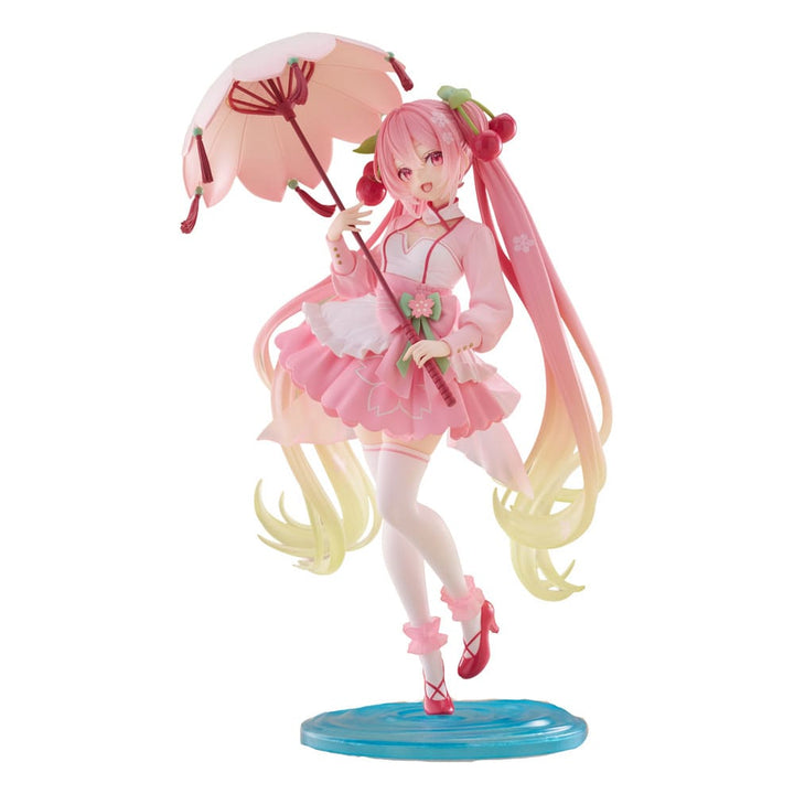Taito Hatsune Miku AMP Statue Newley Written Sakura Miku Dress 21 cm