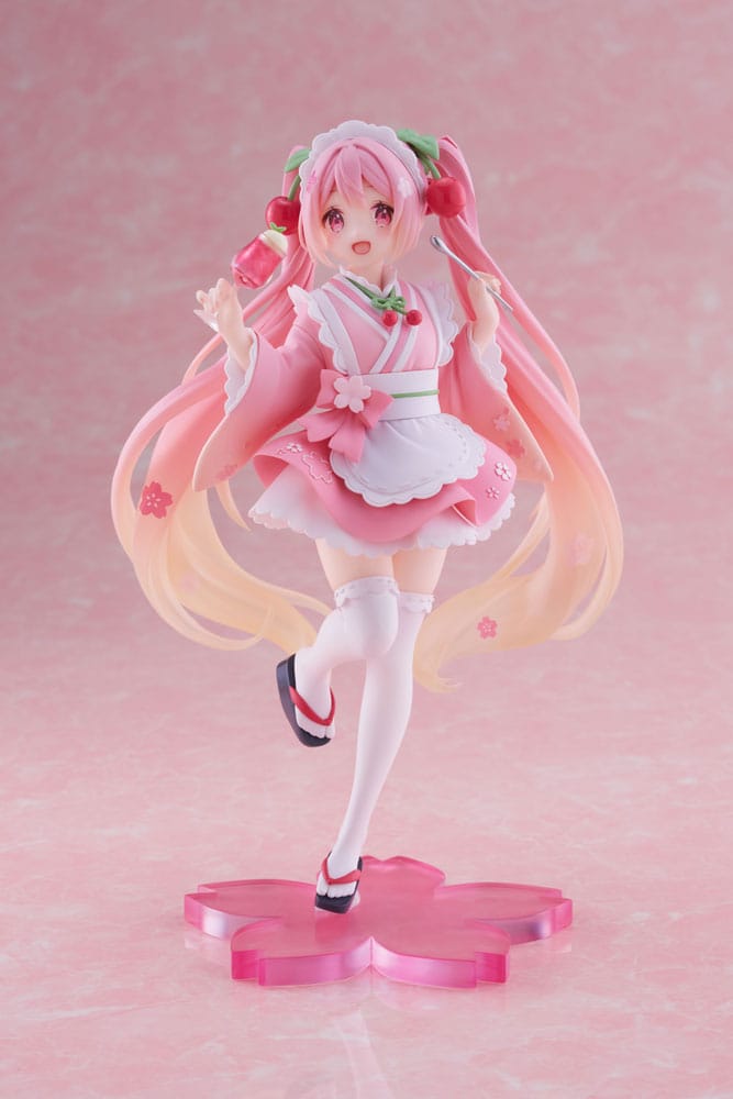 Taito Hatsune Miku PVC Statue Sakura Miku Japanese Cafe 18 cm