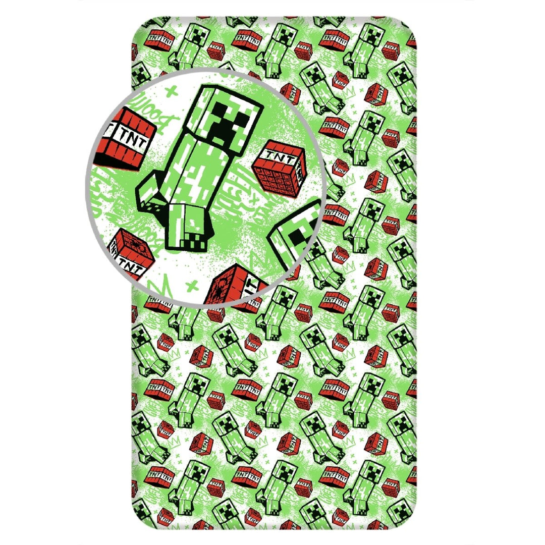 Minecraft Spannbetttuch 90x200 cm von diliras.com | Dein Shop für Spannbetttuch